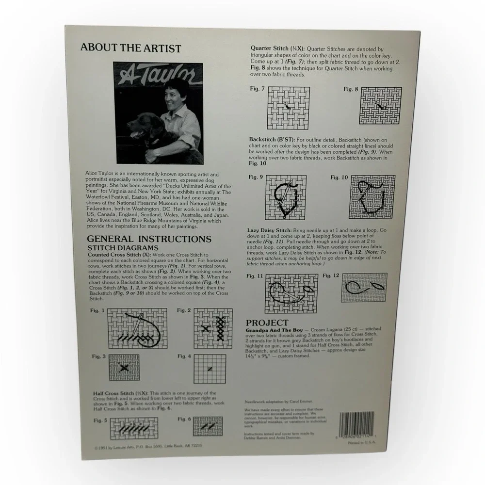 1991 Leisure Arts‎ Grandpa and the Boy Cross Stitch Leaflet 2114 Alice Taylor